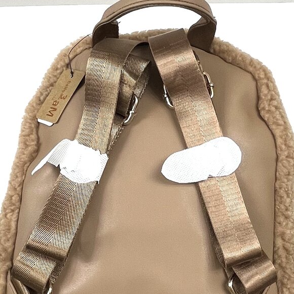 Tan Sherpa / Faux Fur / Fuzzy Backpack / Laptop Bag - NWT - Picture 7 of 9